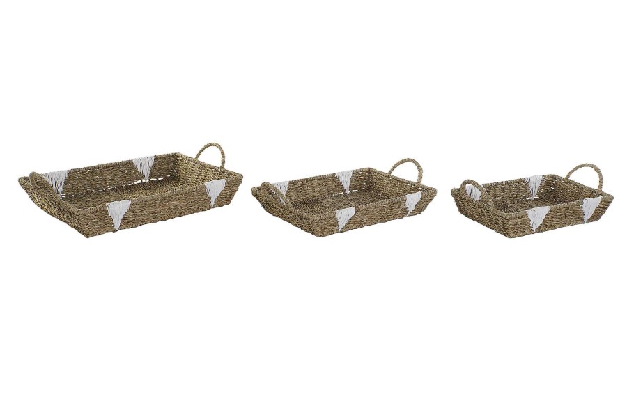 ITEM Bandeja Set 3 Seagrass Metal 51X30,5X13 Natural Clearance