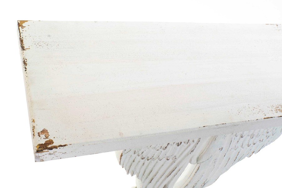 Detall ITEM Consola Madera 120X34X85 Alas Envejecido Blanco Hot