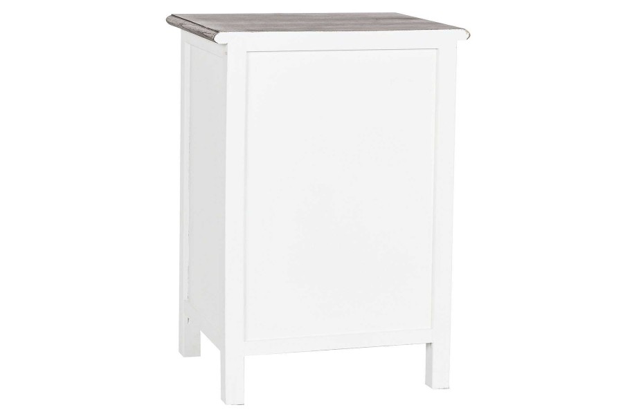 Detall ITEM Mesita De Noche Paulownia 47X36X67 Blanco Clearance