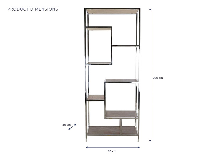 Detall ITEM Estanteria Acero Mdf 80X40X200 Plateado Best