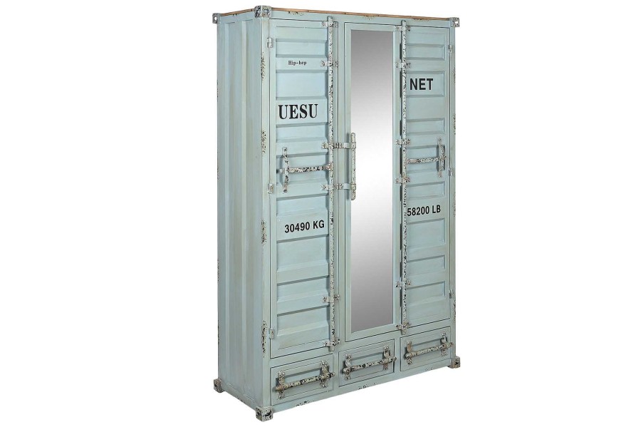 Detall ITEM Armario Metal 112X46X174 Container Azul Celeste New