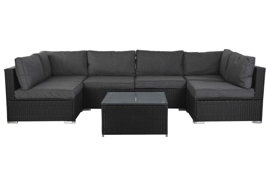 Detall ITEM Sofa Set 7 Acero Poliester 300X150X67 Gris Wholesale