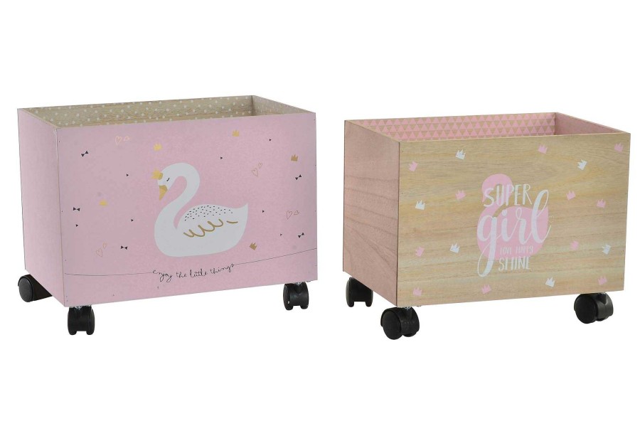 Detall ITEM Caja Set 2 Madera 39X26X31 Cisne Rosa Palo Online