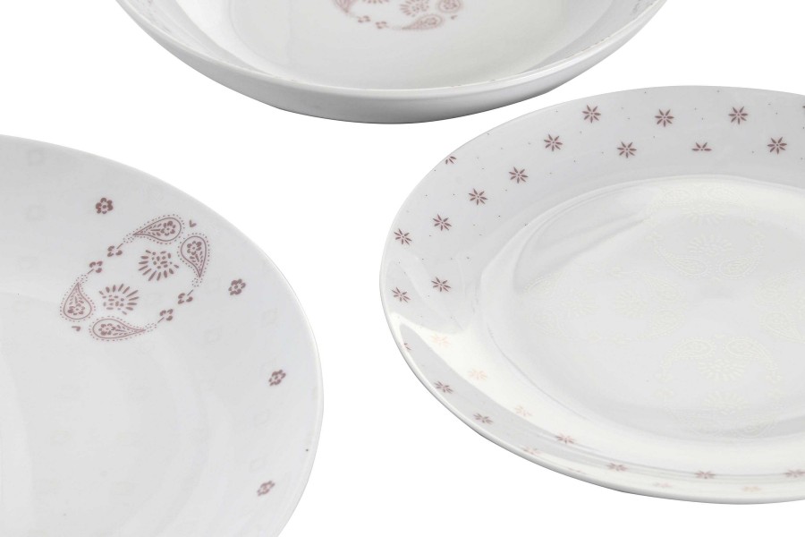 Detall ITEM Vajilla Set 18 Porcelana 27X27X3 Rosa Online