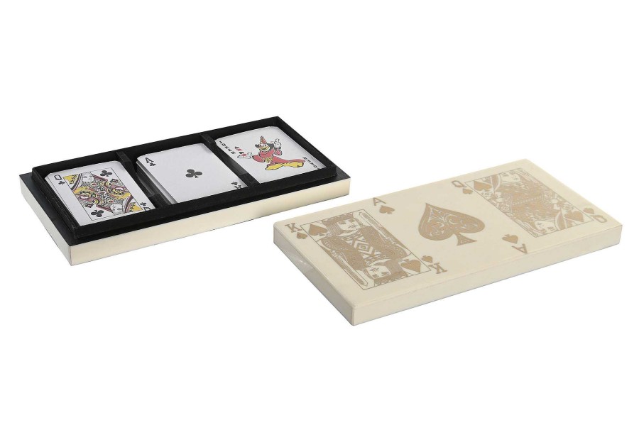 ITEM Juego Set 4 Resina 23X11,5X3,5 Cartas Blanco Online