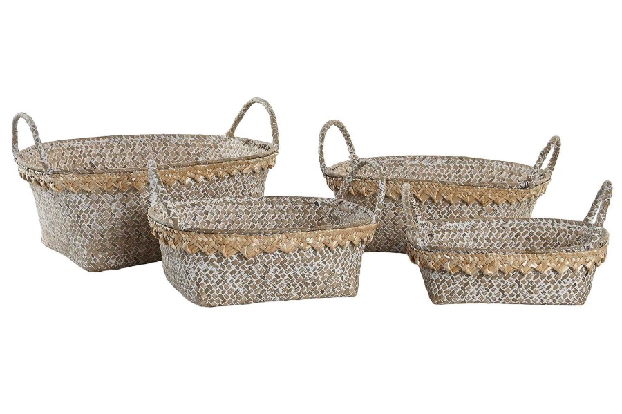 ITEM Cesta Set 4 Fibra 33X25X12 Decape Natural Wholesale