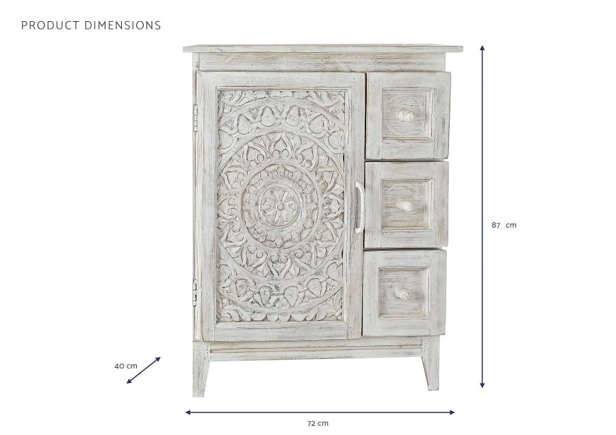 Detall ITEM Aparador Mango 72X40X87 Mandala Blanco Best