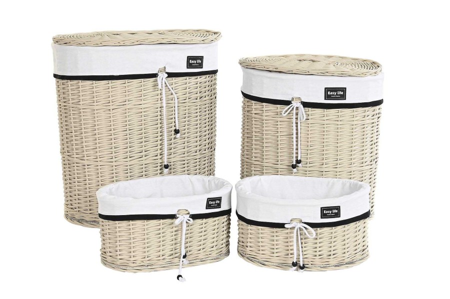 Detall ITEM Cesta Ropa Set 4 Mimbre Poliester 51X38X58 Beige Best