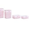 Detall ITEM Cesta Ropa Set 5 Mimbre Poliester 44X34X56 Rosa Hot