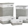 Detall ITEM Cesta Ropa Set 5 Mimbre Poliester 44X34X56 Gris Best