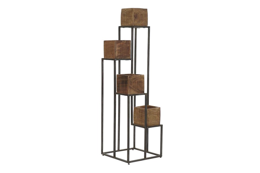 Detall ITEM Macetero Mango Metal 40X40X120 Marron Clearance