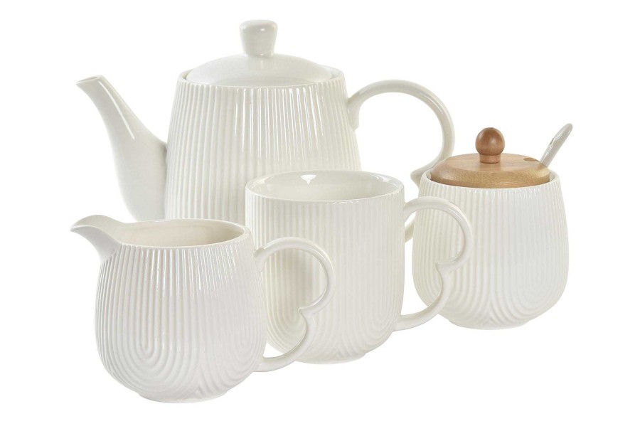 ITEM Cafe Set 6 Porcelana Bambu 29X26X7 Blanco Clearance