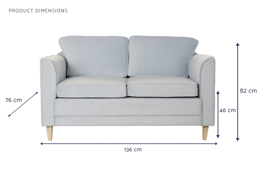 Detall ITEM Sofa Poliester Madera 136X76X82 Azul Celeste Online