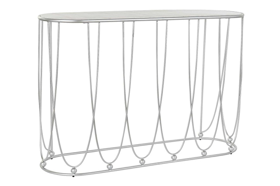 Detall ITEM Consola Metal Marmol 115X35X78 Plateado Blanco Online