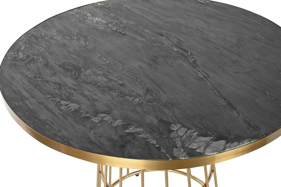 Detall ITEM Mesa Comedor Marmol Hierro 90X90X75,5 Negro New