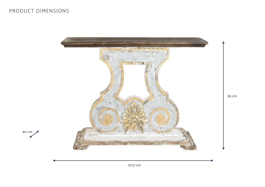 Detall ITEM Consola Abeto Mdf 121,5X40X95 Envejecido Clearance