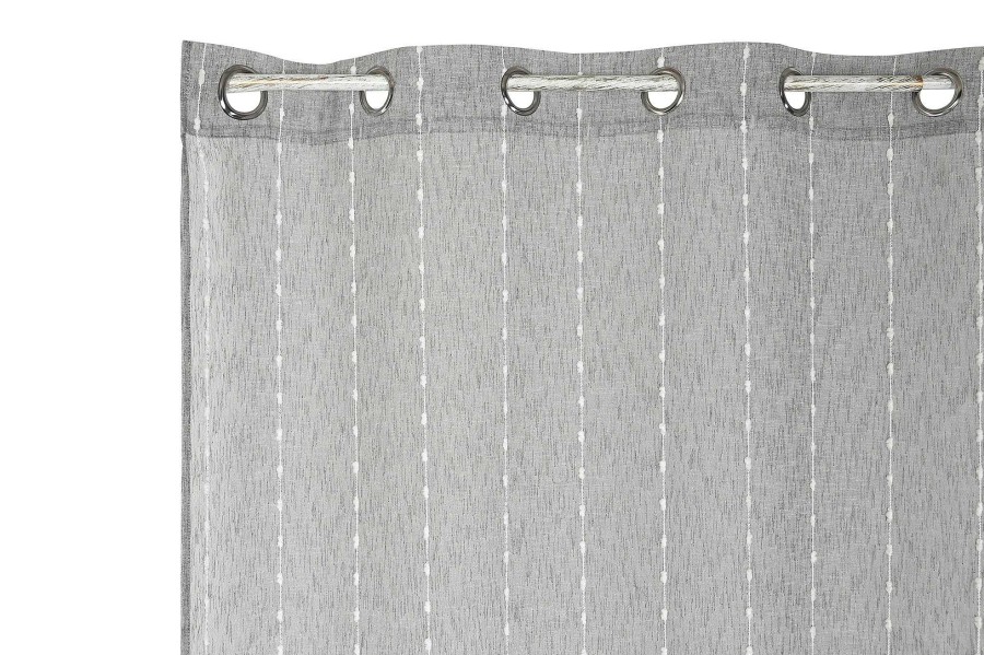 ITEM Cortina Poliester 140X260X260 Bordada Gris Wholesale