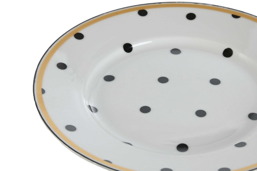 ITEM Vajilla Set 18 Porcelana 27X27X2 Topos Blanco Wholesale