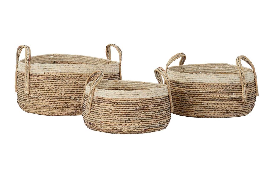 Detall ITEM Cesta Set 3 Junco Fibra Maiz 45X45X33 Natural Clearance