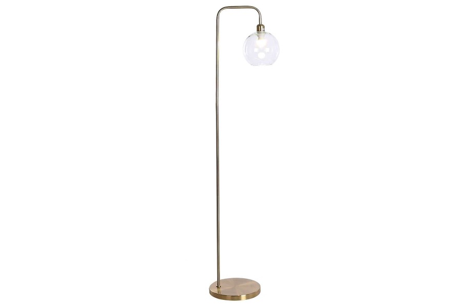 Detall ITEM Lampara Pie Metal Cristal 35X25X155 Dorado Wholesale