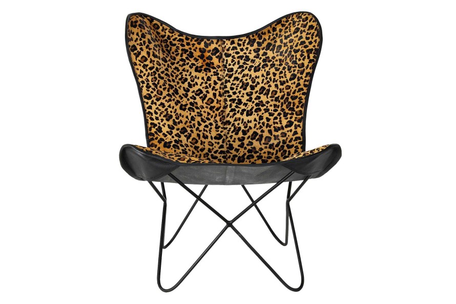 Detall ITEM Silla Metal Piel 73X70X93 Leopardo Negro Online