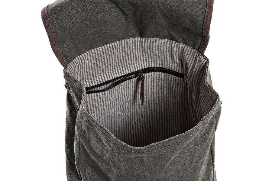 Detall ITEM Mochila Canvas Cuero 33X12X47 Bicicleta Marron Online