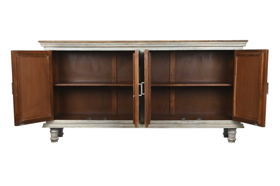 Detall ITEM Buffet Mango Espejo 191X43X98 Tallado Gris Hot