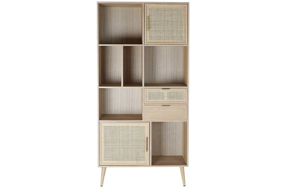 Detall ITEM Estanteria Paulownia Mdf 90X37X189 Rejilla Natural Hot