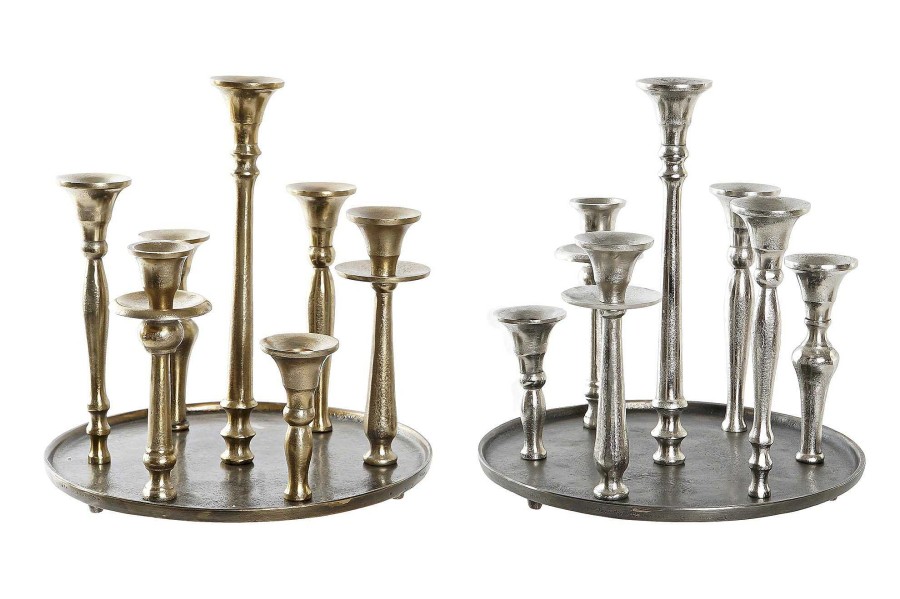 Detall ITEM Candelabro Aluminio 29X29X30 7 Velas 2 Surt. New