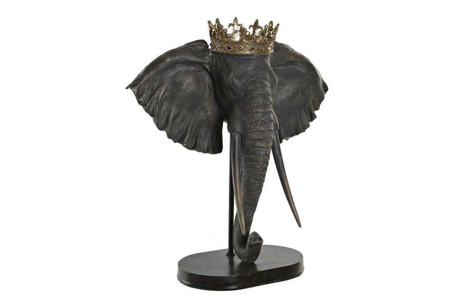 Detall ITEM Figura Resina 49X26,5X57 Elefante Corona Gris Best